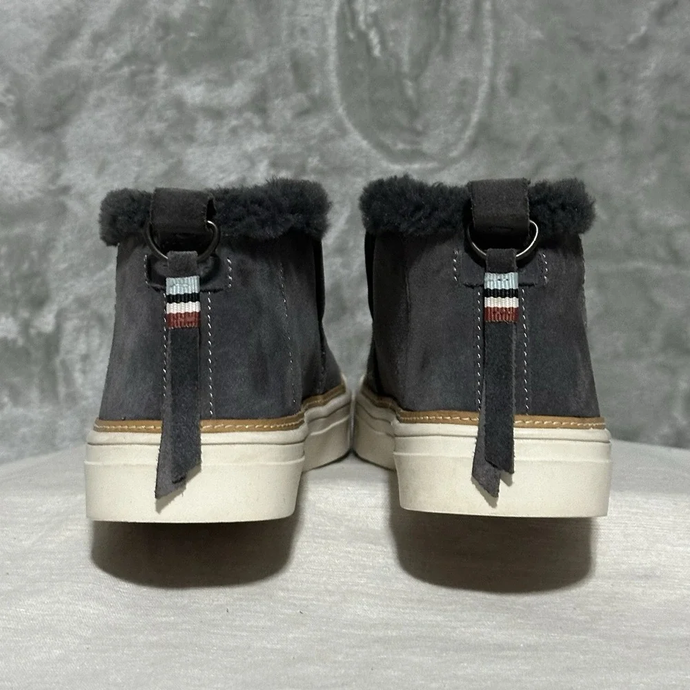Toms Womens Sz 8 Paxton Suede High Top Slip On Comfort Shoes‎ Iron Gray Gorpcore